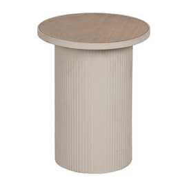 MESITA NATURAL-BLANCO DM-METAL 36 X 36 X 46 CM