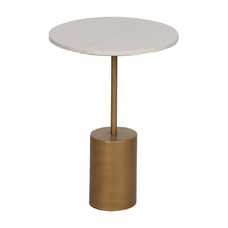 MESITA ORO-BLANCO METAL-MÁRMOL 40 X 40 X 56 CM