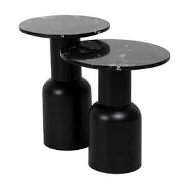 MESITA NEGRO METAL-MÁRMOL 40 X 40 X 54 CM