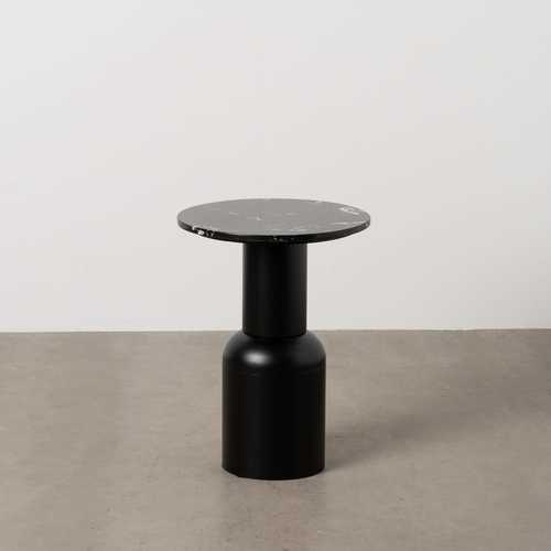 MESITA NEGRO METAL-MÁRMOL 40 X 40 X 54 CM