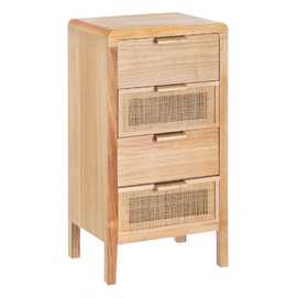 MESITA NATURAL MADERA-RATÁN DORMITORIO 40 X 30 X 77,50 CM