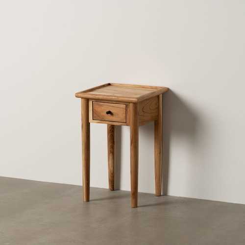 MESITA NATURAL MADERA DE MANGO 35 X 35 X 55 CM