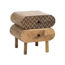 MESITA NATURAL MADERA DE MANGO 41 X 33 X 43 CM