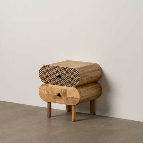 MESITA NATURAL MADERA DE MANGO 41 X 33 X 43 CM