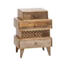 MESITA NATURAL MADERA DE MANGO 46 X 30 X 60 CM