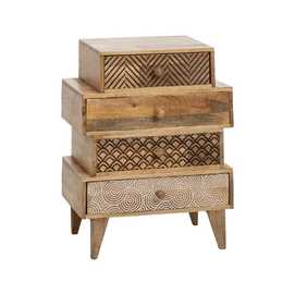 MESITA NATURAL MADERA DE MANGO 46 X 30 X 60 CM