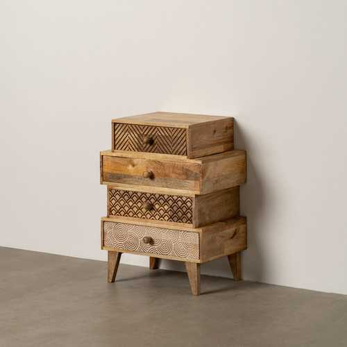 MESITA NATURAL MADERA DE MANGO 46 X 30 X 60 CM