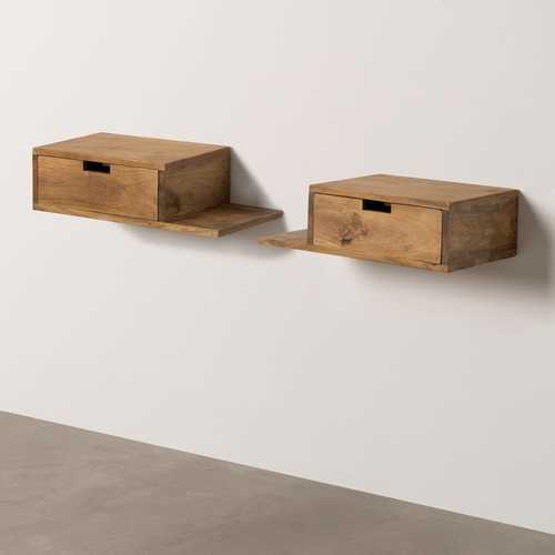 S/2 MESITAS FLOTANTE MIEL 55 X 25 X 15 CM