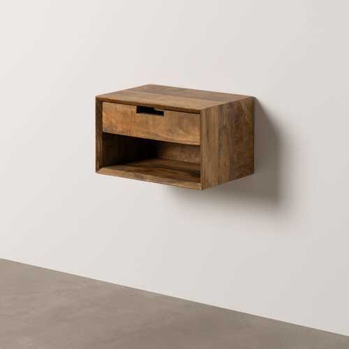 MESITA FLOTANTE MIEL MADERA DE MANGO 40 X 25 X 22 CM