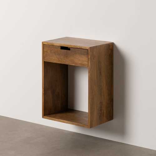 MESITA FLOTANTE MIEL MADERA DE MANGO 40 X 25 X 50 CM