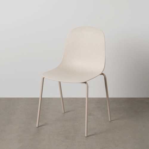 SILLA BEIGE PP-METAL EXTERIOR 50 X 53 X 85 CM