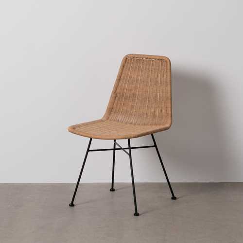 SILLA NATURAL PE-ACERO SALÓN 47 X 59 X 84 CM