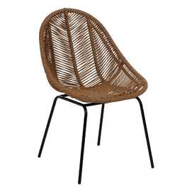 SILLA NATURAL PE-ACERO SALÓN 53,50 X 61 X 85 CM
