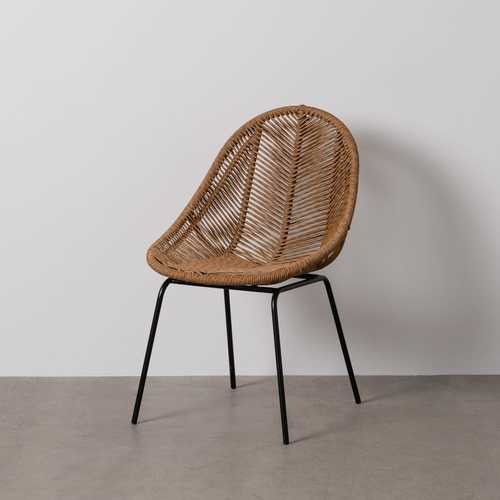 SILLA NATURAL PE-ACERO SALÓN 53,50 X 61 X 85 CM