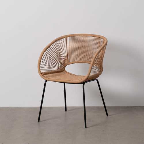 SILLA NATURAL PE-ACERO SALÓN 57 X 58 X 81 CM