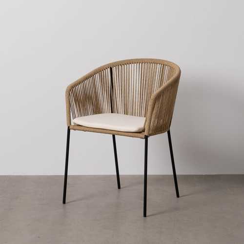 SILLA NATURAL PE-ACERO SALÓN 55 X 54 X 79 CM