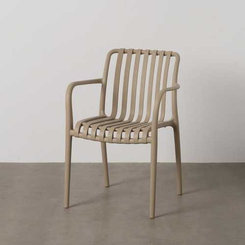 SILLA BEIGE POLIPROPILENO EXTERIOR 56 X 57 X 81 CM