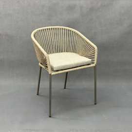 SILLA NATURAL-GRIS PE-ACERO EXTERIOR 58 X 58 X 77,50 CM