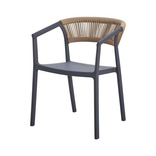 SILLA NATURAL-NEGRO 56 X 52 X 76 CM