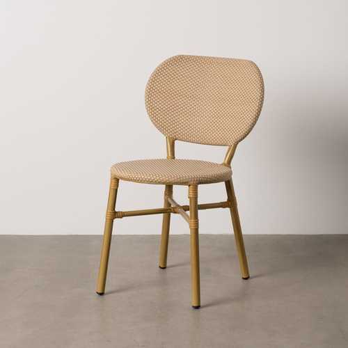 SILLA BEIGE ALUMINIO-TEXTILENO EXTERIOR 47 X 60 X 79 CM