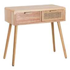 CONSOLA NATURAL MADERA-RATÁN SALÓN 80 X 40 X 78 CM