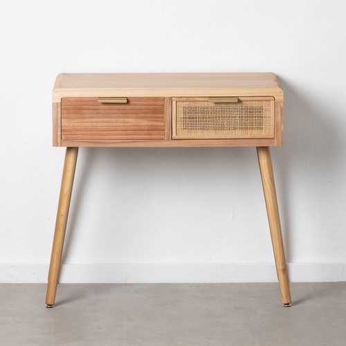 CONSOLA NATURAL MADERA-RATÁN SALÓN 80 X 40 X 78 CM