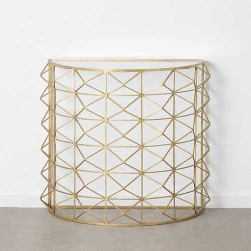 CONSOLA ORO METAL-CRISTAL ENTRADA 98 X 51 X 89 CM