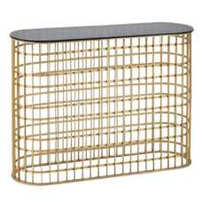 CONSOLA ORO METAL-CRISTAL ENTRADA 107 X 32 X 78 CM