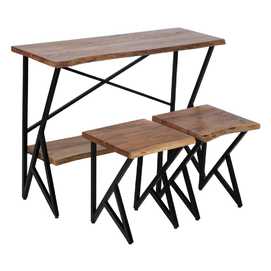 S/3 CONSOLA Y 2 MESITAS NATURAL 107 X 36 X 77 CM