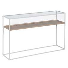 CONSOLA NATURAL-BLANCO DM-METAL 120 X 30 X 75 CM