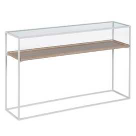CONSOLA NATURAL-BLANCO DM-METAL 120 X 30 X 75 CM