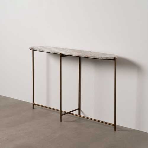 CONSOLA HIERRO / MÁRMOL ENTRADA 120 X 29 X 80 CM