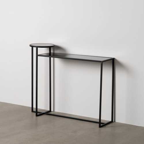 CONSOLA NEGRO METAL-CRISTAL 101 X 30 X 83 CM