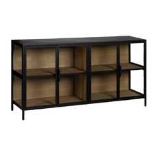 VITRINA NEGRO-NATURAL DM-METAL 150 X 38 X 80 CM