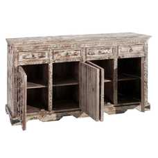 APARADOR RAJHASTAN GRIS-MARRÓN MADERA 40 X 180 X 90 CM