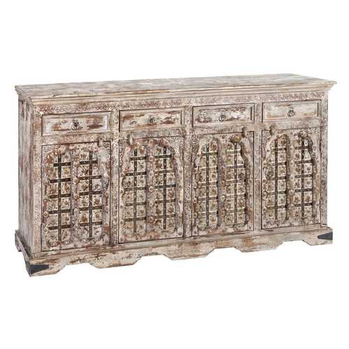 APARADOR RAJHASTAN GRIS-MARRÓN MADERA 40 X 180 X 90 CM