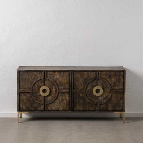 APARADOR MARRÓN-ORO MADERA DE MANGO 152 X 40 X 75 CM