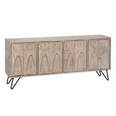 APARADOR BLANCO ROZADO MADERA DE PINO 200 X 40 X 85 CM