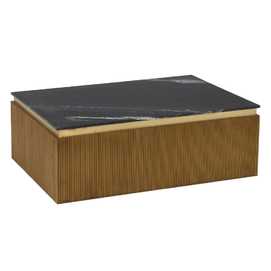 MESA CENTRO MARRÓN-NEGRO MÁRMOL/MADERA 120 X 80 X 42 CM