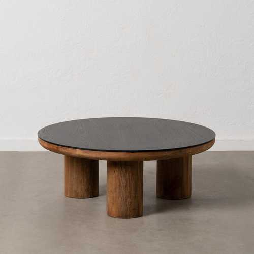 MESA CENTRO NATURAL-NEGRO MADERA DE PINO 90 X 90 X 35 CM