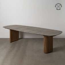 MESA COMEDOR MADERA-MICROCEMENTO SALÓN 300 X 110 X 77 CM