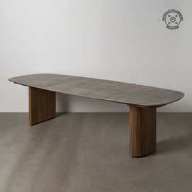 MESA COMEDOR MADERA-MICROCEMENTO SALÓN 300 X 110 X 77 CM