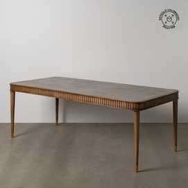 MESA COMEDOR MADERA-MICROCEMENTO SALÓN 220 X 100 X 76 CM