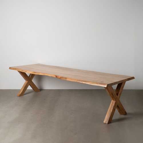 MESA COMEDOR NATURAL MADERA DE ACACIA 280 X 100 X 76 CM