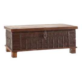 BAÚL MARRÓN MADERA DE TECA 127 X 64 X 45 CM