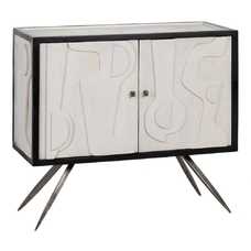 MUEBLE RECIBIDOR BLANCO-NEGRO 102 X 41 X 93 CM