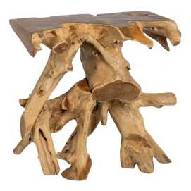 CONSOLA NATURAL MADERA DE TECA ENTRADA 80 X 40 X 80 CM
