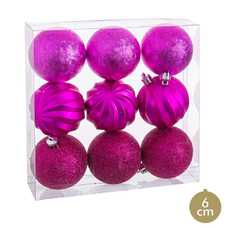 S/9 BOLAS FORMAS FUCSIA 6 X 6 X 6 CM