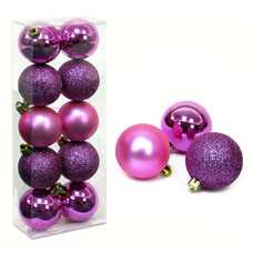 S/10 BOLA ROSA DECORACIÓN NAVIDAD 5 X 5 X 5 CM