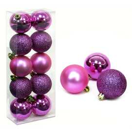 S/10 BOLA ROSA DECORACIÓN NAVIDAD 5 X 5 X 5 CM